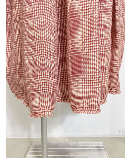 Lady'sリネンスカート(レッドチェック)/HannohWessel/36