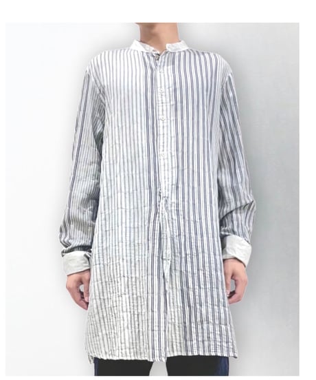 Men'sコットンストライプシャツ/HannohWessel/Mサイズ