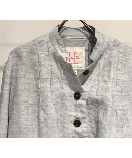 Lady'sリネン＆カットソージャケット(グレー)/HannohWessel/40