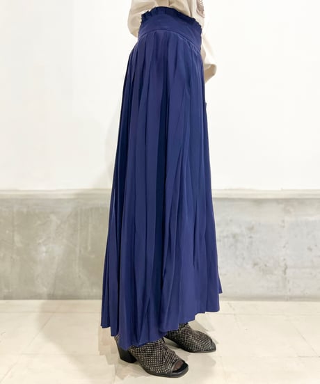 【残り僅か】 TEIJA/スカート/ｽﾑｰｽｸﾚｰﾌﾟSILK100％・ﾈｲﾋﾞｰ