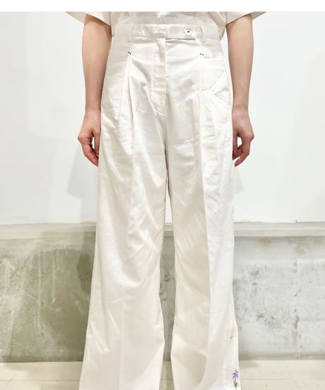 Hanna 2pleat pants/Paint/Ecru