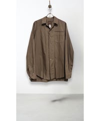 【残り僅か】Men'sオープンカラーコットンシャツ/HannohWessel/ダークブラウン