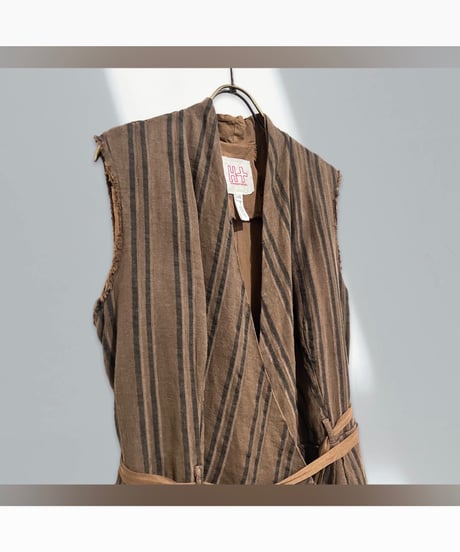 Hannoh wessel/コットンリネン&シルクドレス/ダークブラウン