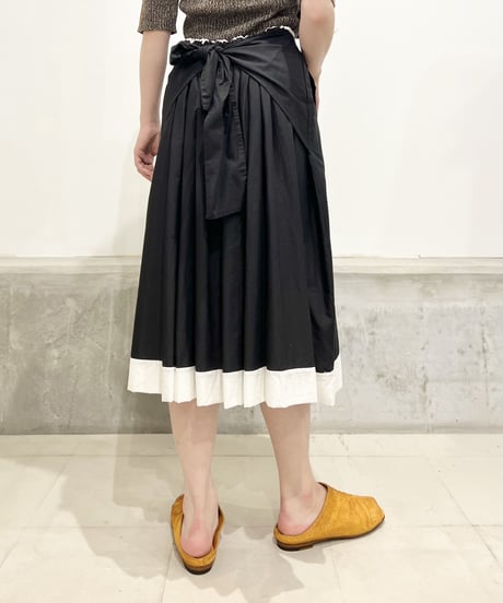 Lady'sコットンスカート（ブラック)/HannohWessel 36