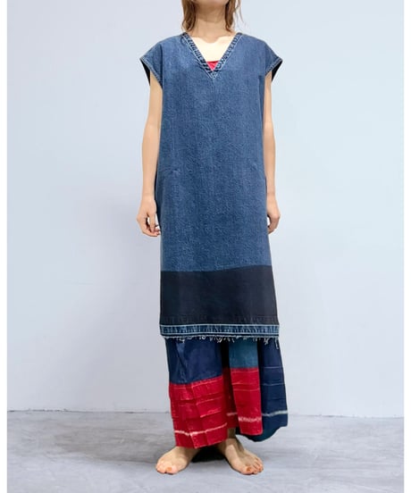 injiriシルク100％/Slip Dress/タイダイ染め