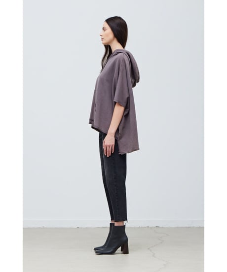 【残り僅か】Box Big Tee フーディー/Cotton100%/Aubergine