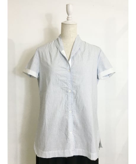 Lady'sコットンシャツ(ブルーストライプ)/HannohWessel/38