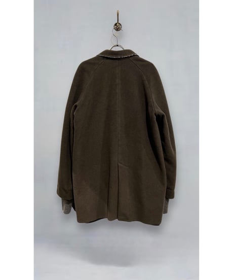 【残り僅か】Hannoh wessel/ウール&カシミヤミディアムコート/Dark brown