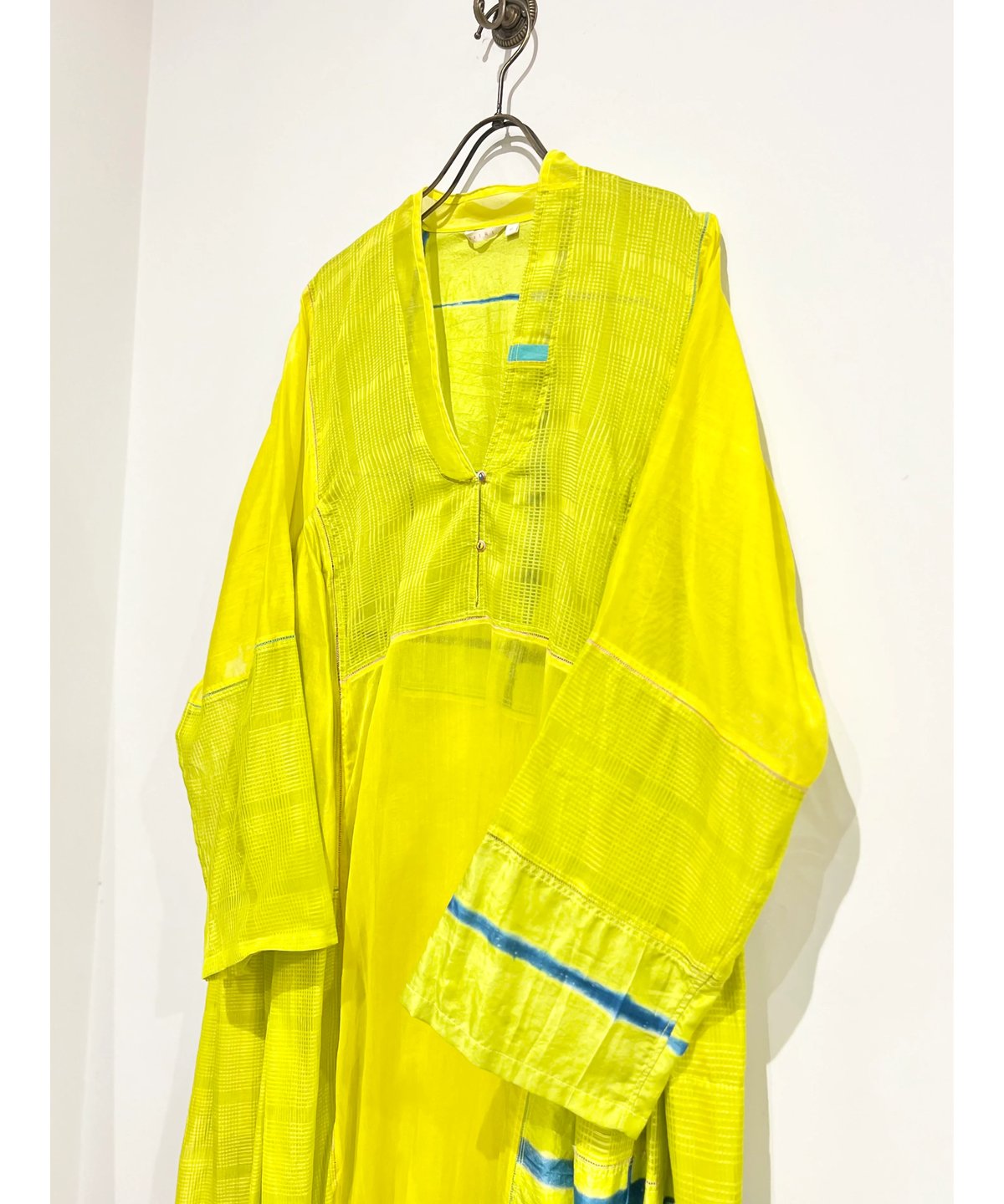 injiri/コットン&シルク・絞り染めドレス/イエロー系 | ETTA