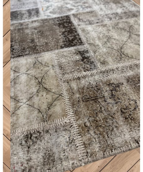 Turkish carpet Large /Beige patchwork/vintage and antique