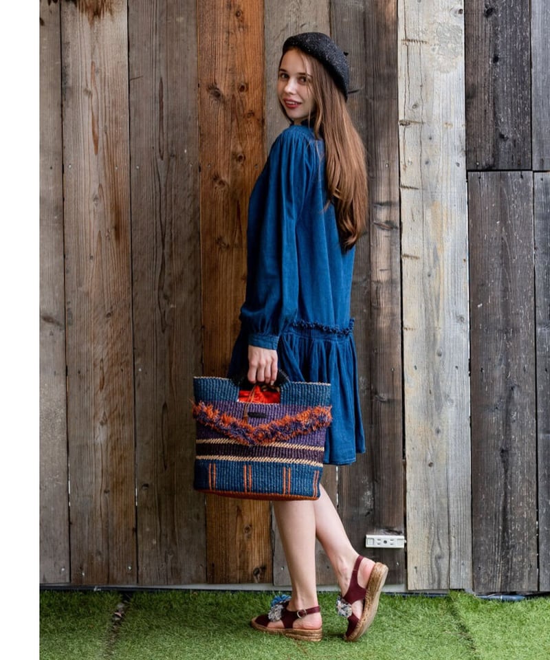 CLOSED/ｺｯﾄﾝ100％ﾜﾝﾋﾟｰｽ/Dark blue | ETTA