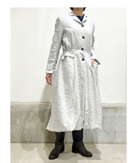 HannohWessel /Lady'sブルーグレーチェックコート