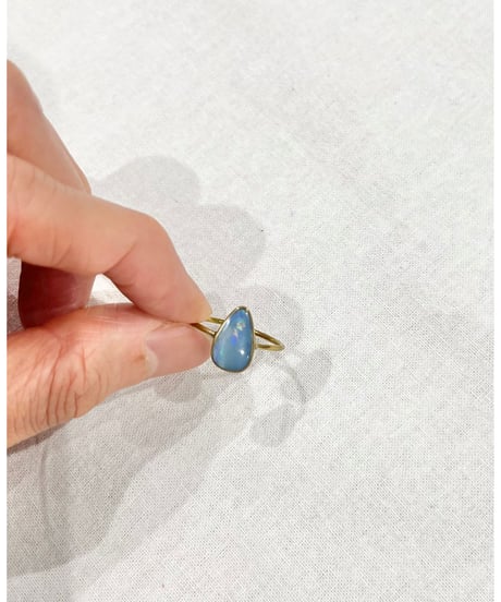 【残り僅か】nina des criquets/Blue Opal Drop ring/4sr-07