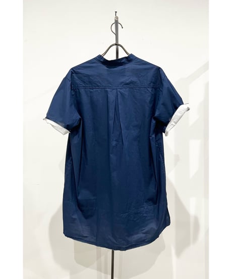 Men'sコットンシャツ(ネイビー)/HannohWessel/Mサイズ