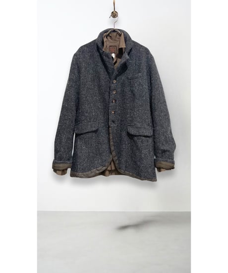 【残り僅か】Men'sオープンカラーコットンシャツ/HannohWessel/ダークブラウン
