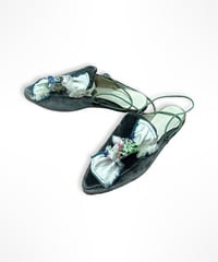 ベロアミュール4/シルバーグレー&ホワイト/23〜23.5㎝