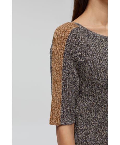 CLOSED/リネンニットTOPS/Black&Brown