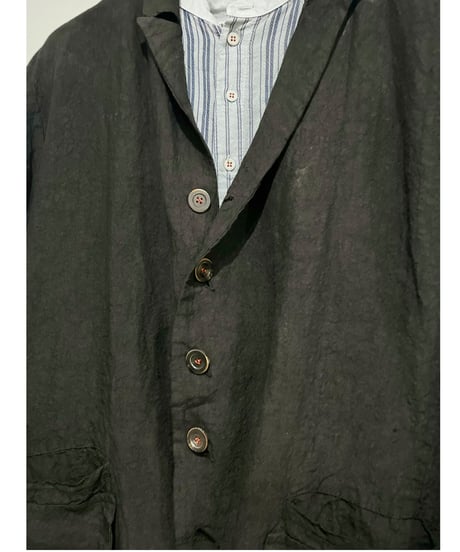Men'sリネンジャケット/HannohWessel/Black