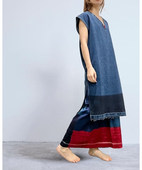 injiriシルク100％/Slip Dress/タイダイ染め