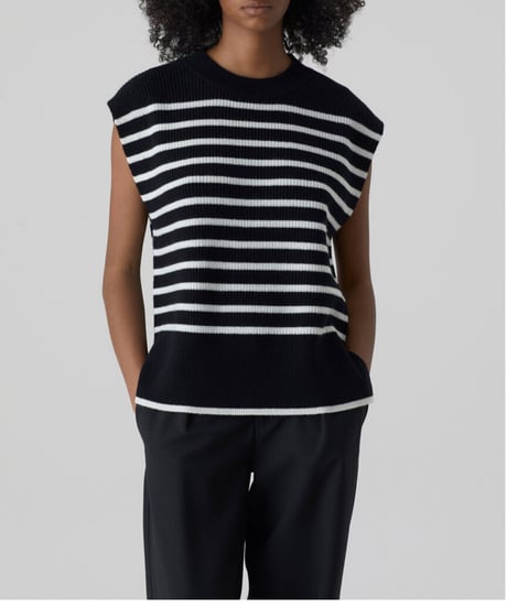 CLOSED/ニットベスト/Black stripes