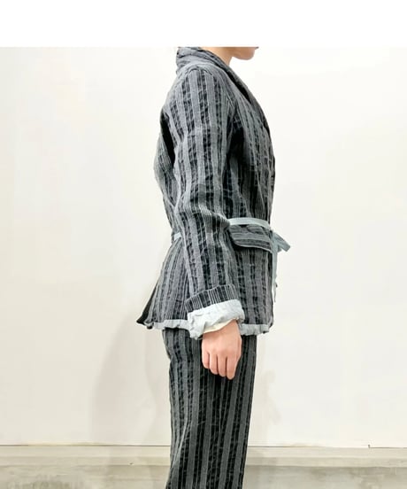 Hannoh wessel/ウール＆コットンジャケット/アッシュグレー