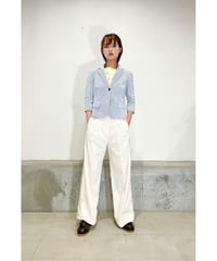 シアサッカージャケット/七分丈ブルー/38