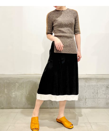CLOSED/リネンニットTOPS/Black&Brown