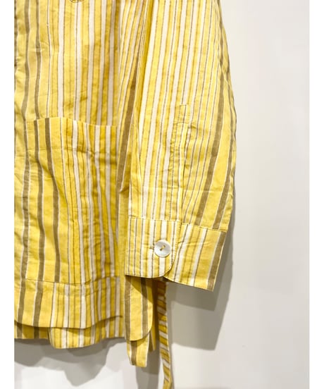 NY Mane/コットンロングシャツ/Yellow stripes