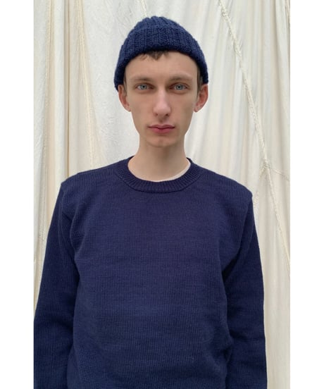 VONSONO/ｱﾙﾊﾟｶ&ｵｰｶﾞﾆｯｸｳｰﾙ・Beanie/Navy