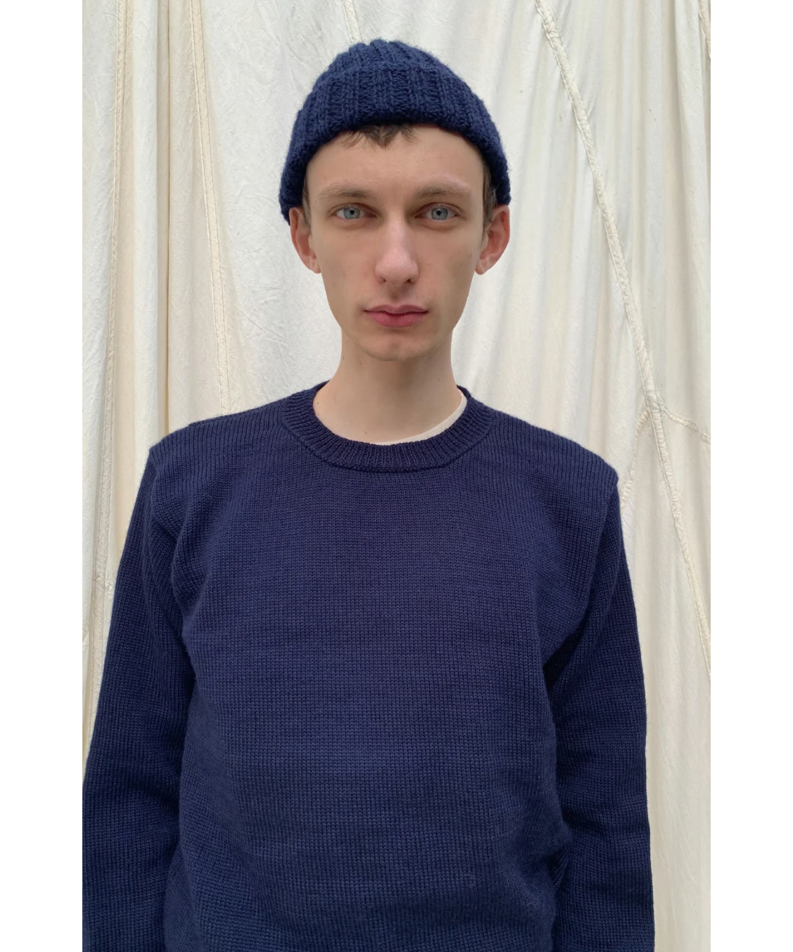 VONSONO/ｱﾙﾊﾟｶ&ｵｰｶﾞﾆｯｸｳｰﾙ・Beanie/Navy | ETTA