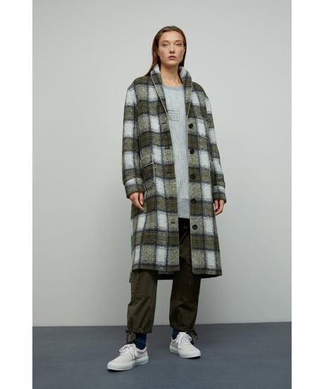 ［残り僅か］Nigel Cabourn ✖ CLOSED/ウールガウンコート・グリーン/レディス