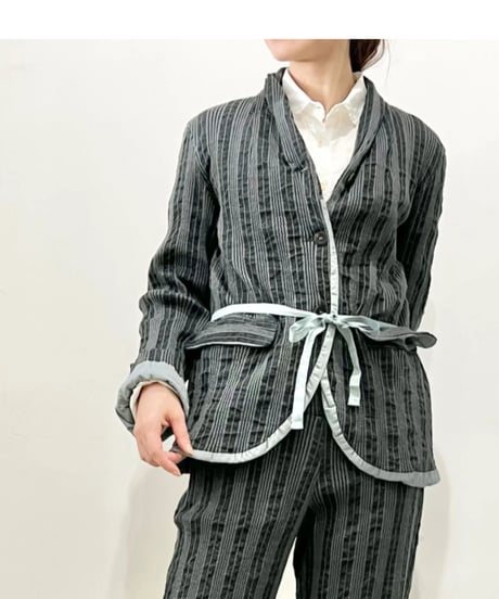 Hannoh wessel/ウール＆コットンジャケット/アッシュグレー