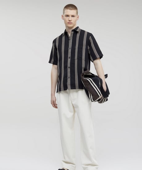 CLOSED Men's/コットン&リネンシャツ/Black  stripes