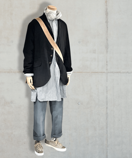 Men'sリネンジャケット/HannohWessel/Black