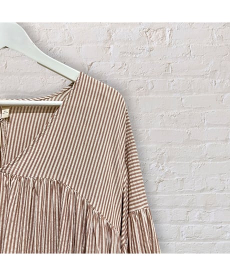 Cotton Shirt/Dress/Brown stripes