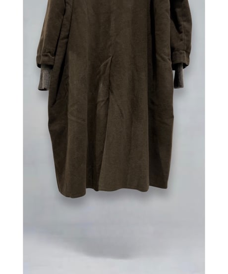 【残り僅か】Hannoh wessel/ウール&カシミヤロングコート/Dark brown