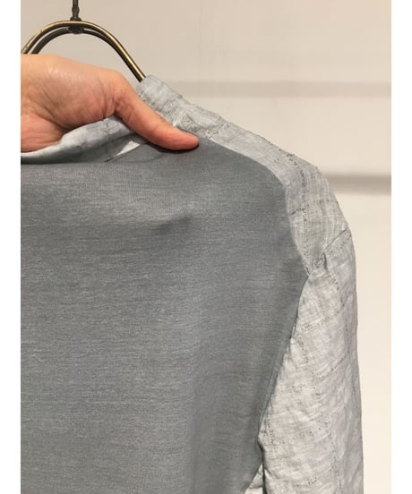 Lady'sリネン＆カットソージャケット(グレー)/HannohWessel/40