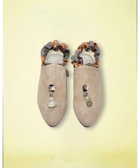 スエードミュール8/ベージュ&オレンジ系/22.5〜23㎝