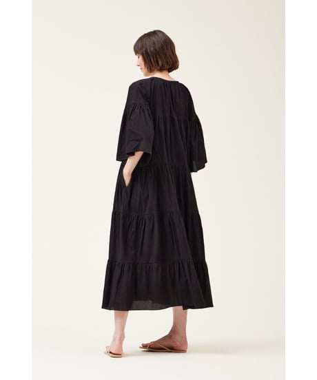 Cotton 100%/ティアードDress/Black