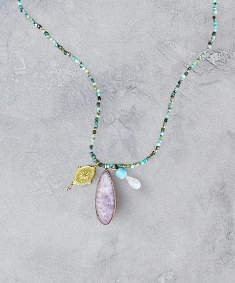 【残り僅か】nina des criquets/Amethyst & Moonstone Necklace 52527/アメジスト