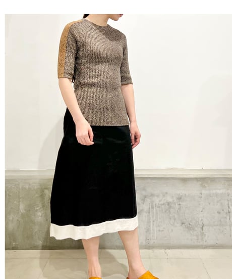 CLOSED/リネンニットTOPS/Black&Brown