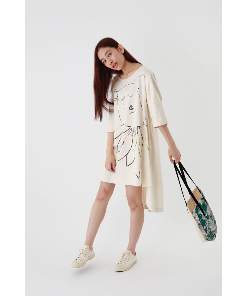 D-due 401V キャンバス地ベアー柄ワンピースサイズ38 | ETTA 