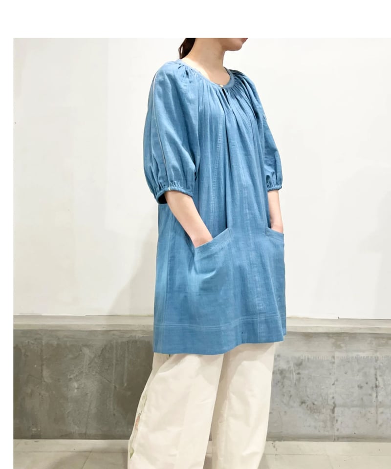 NY Mane/Kala cotton ミニドレス/Indigo | ETTA