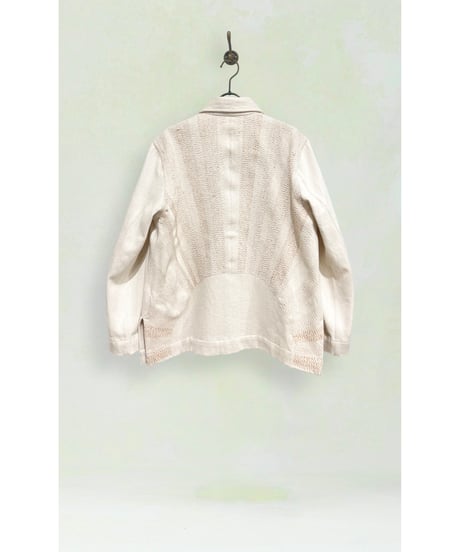 【残り僅か】NY MaNE/ハンドパッチワーク・シャツジャケット/Ecru