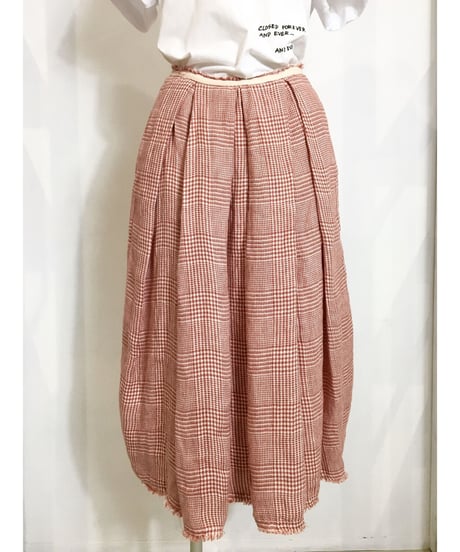 Lady'sリネンスカート(レッドチェック)/HannohWessel/36