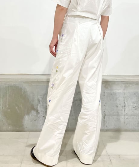 Hanna 2pleat pants/Paint/Ecru