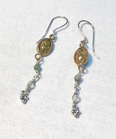 nina des criquets/Heart motif petite earrings/4sp-03