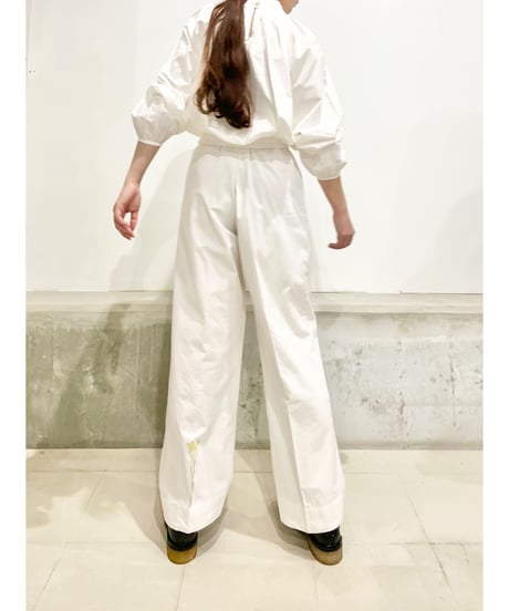 Maria overlap pants/Iris Paint/Ecru