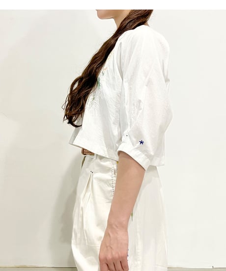 【残り僅か】Louisa Shoulder Pleated top/Ecru