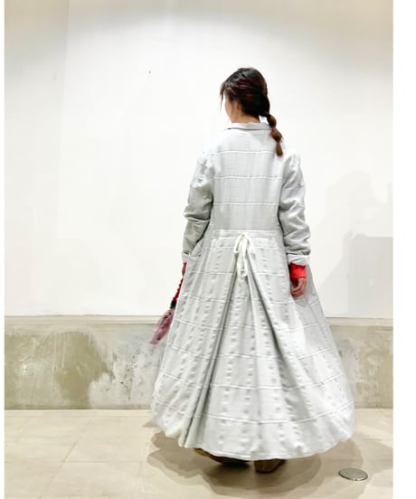 HannohWessel /Lady'sブルーグレーチェックコート